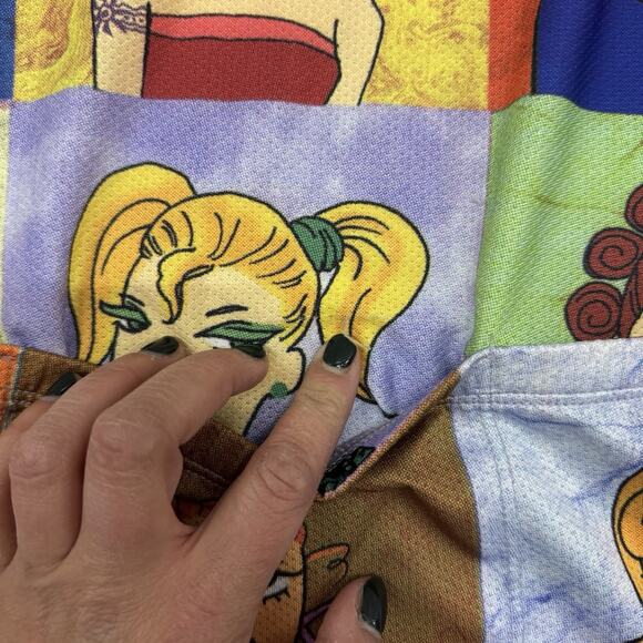 Vtg Y2K Euro Style Tank Top AOP Curly Girly Graphic Women Paris Art To Wear RARE - Picture 10 of 10